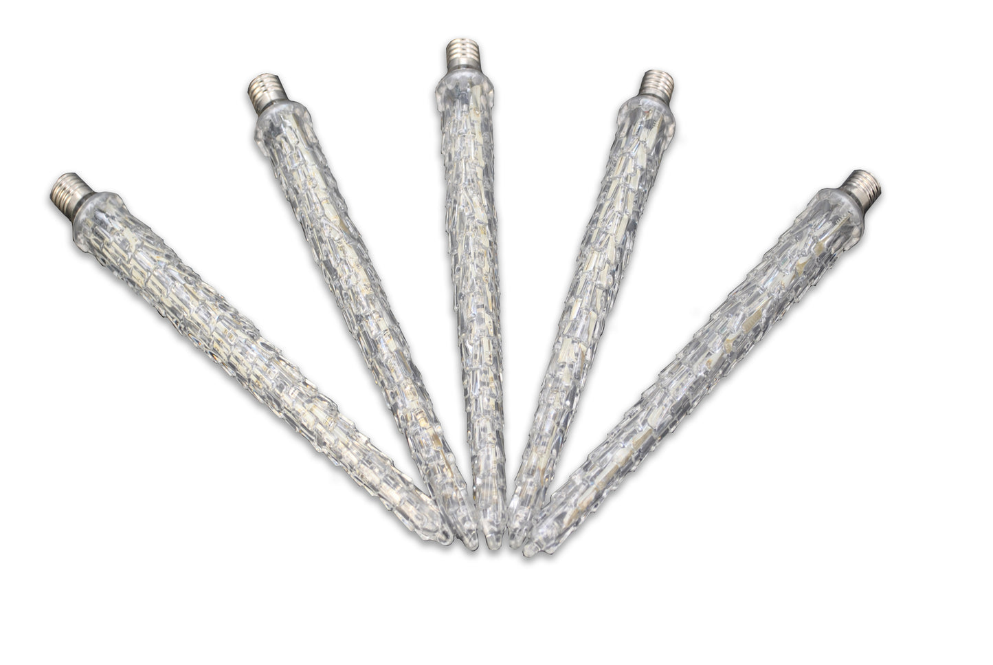 5 Pack of 11" C9 Falling Pure White Icicle with Pure White LEDs