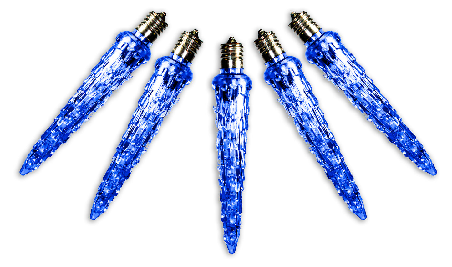 5 Pack of 5" Blue Icicle Retrofit Lamp with LED Lights