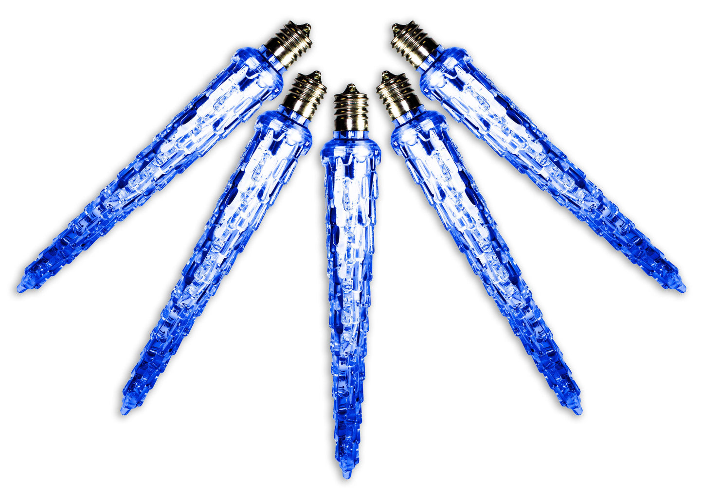 5 Pack of 7" Blue Icicle Retrofit Lamp with LED Lights