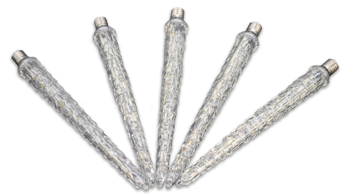 5 Pack of 9" Pure White Icicle Retrofit Lamp with LED Lights