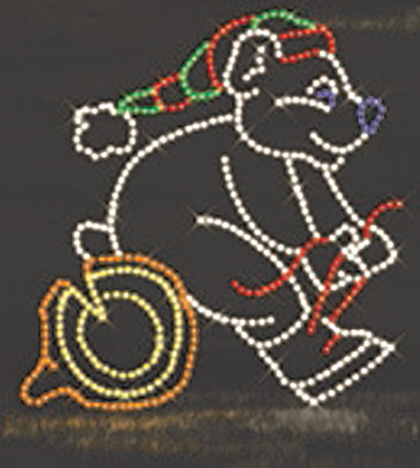 7' Polar Bear with Red and Green Hat Tying Skate