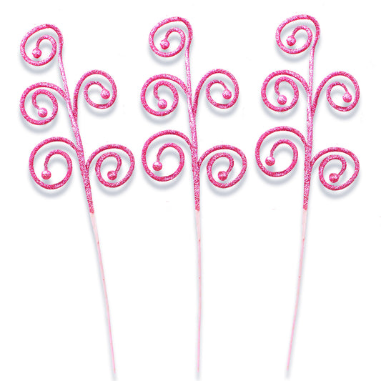 3 Pack Light Pink Glitter Picks