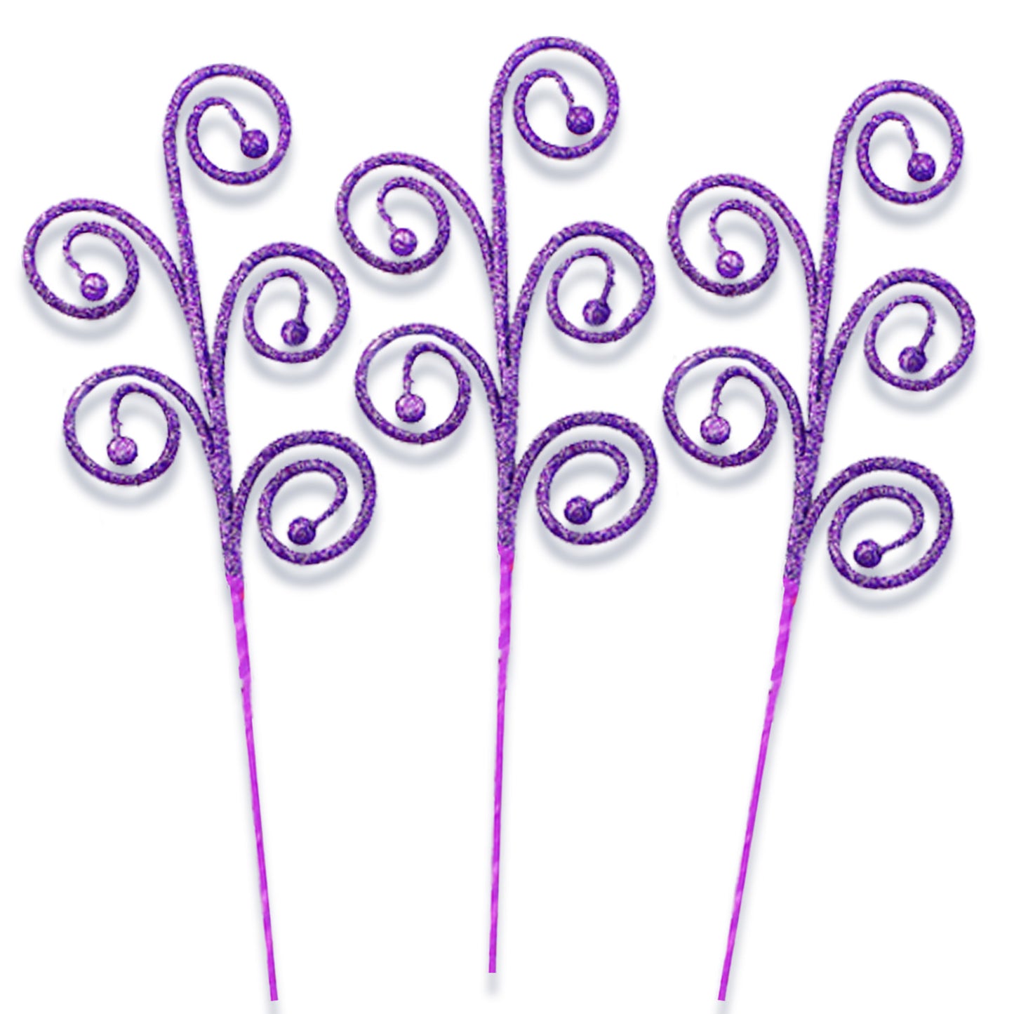 3 Pack Lavender Glitter Picks