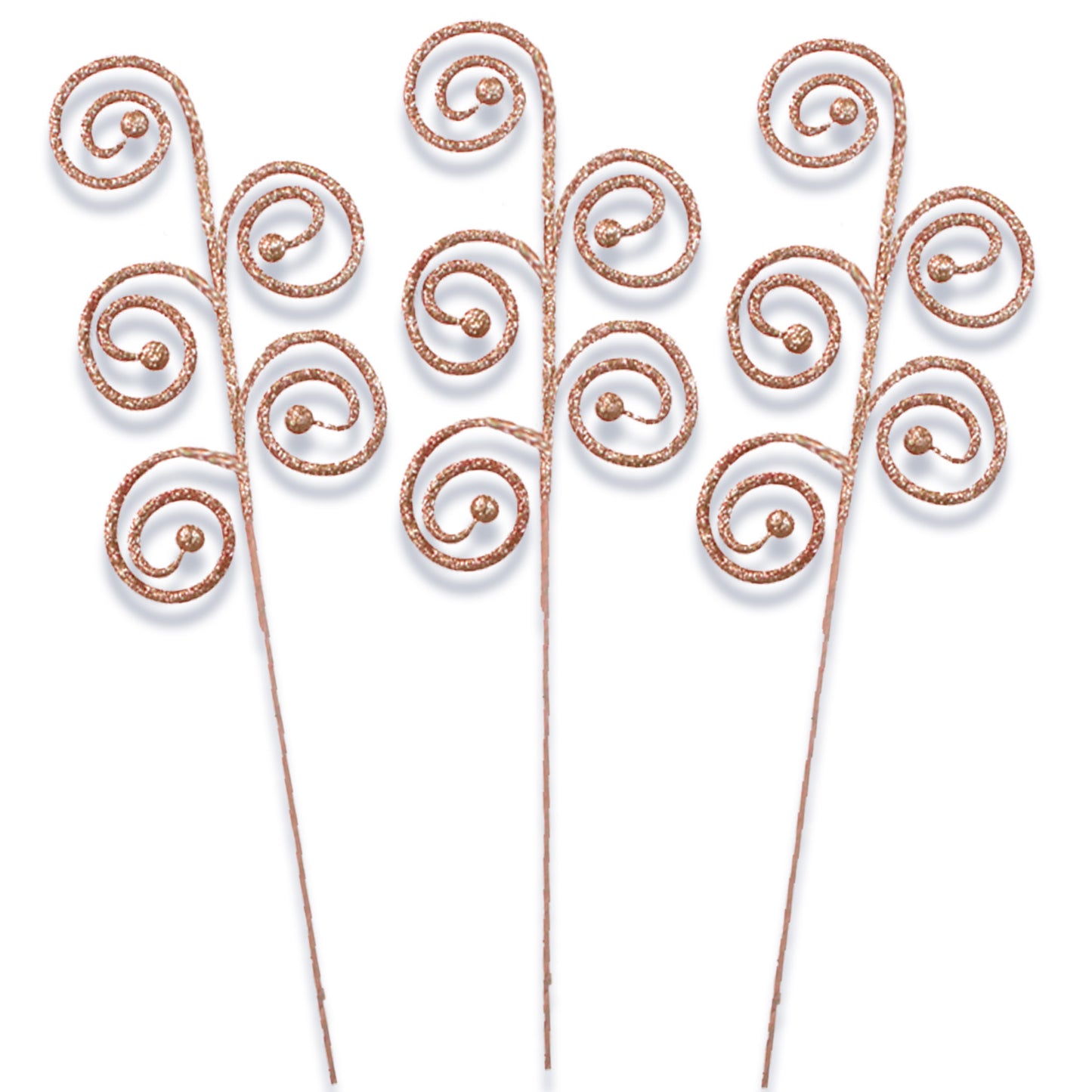 3 Pack Rose Gold Glitter Picks