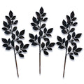 3 Pack of Black Leafy Glitter Picks