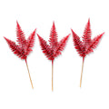 3 Pack of Burgundy Layered Leaf Glitter Picks