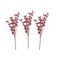 3 Pack of Light Pink Glitter Leaf Spray Picks