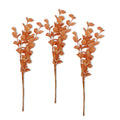 3 Pack of Orange Glitter Leaf Spray Picks