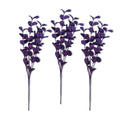 3 Pack of Purple Glitter Leaf Spray Picks