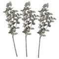 3 Pack of Silver Glitter Leaf Spray Picks