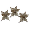 3 Pack of Champagne Poinsettia Picks