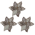 3 Pack of Silver Poinsettia Picks with Berry Centers