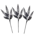 3 Pack of Black Glitter Feather Picks