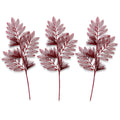 3 Pack of Burgundy Glitter Leaf and Spray Picks