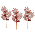 3 Pack of Copper Glitter Leaf and Spray Picks