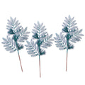 3 Pack of Emerald Green Glitter Leaf and Spray Picks