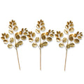 3 Pack of Gold Round Leaf Glitter Picks