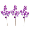 3 Pack of Lavender Round Leaf Glitter Picks