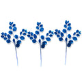 3 Pack of Navy Blue Round Leaf Glitter Picks