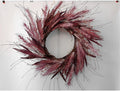 Burgundy Feathered Wreath