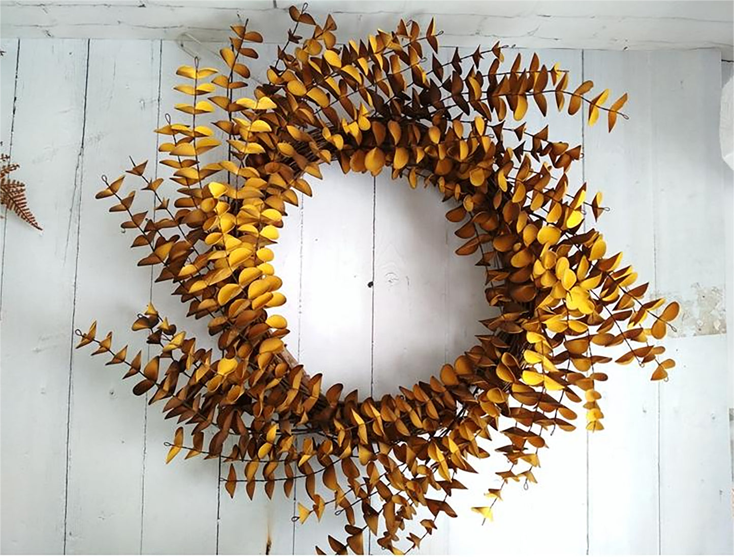 Yellow-Brown Leafy Wreath