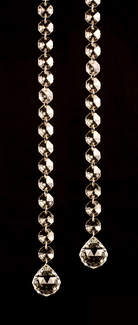 2 Pack 39" Clear Single Strand Curtain Bead