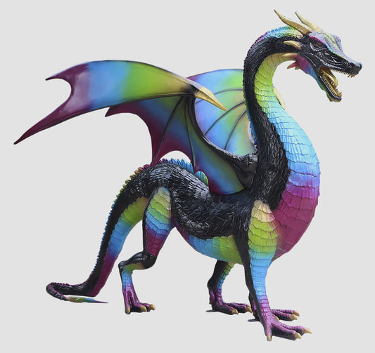 6' Rainbow Standing Dragon