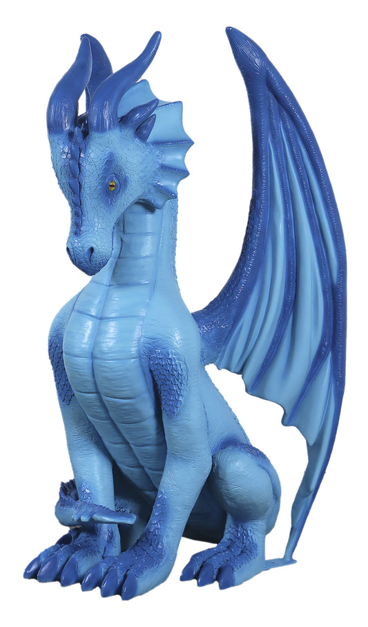 4' Blue and Teal Sitting Dragon