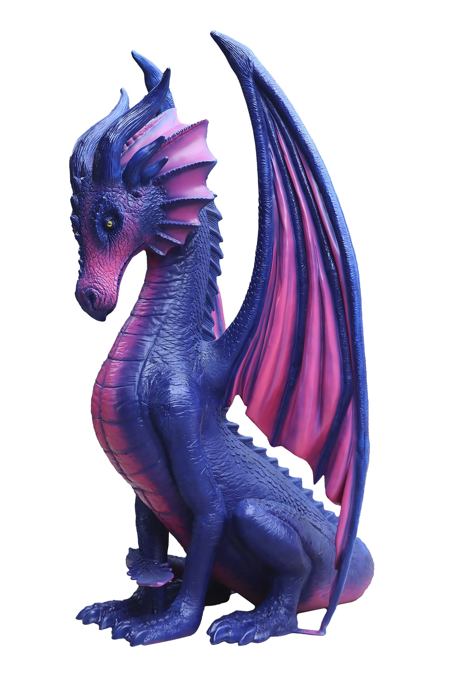 7'  Purple and Pink Sitting Dragon