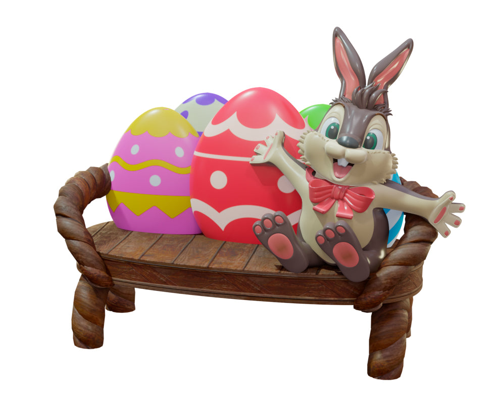 Easter Bench with Sitting Bunny