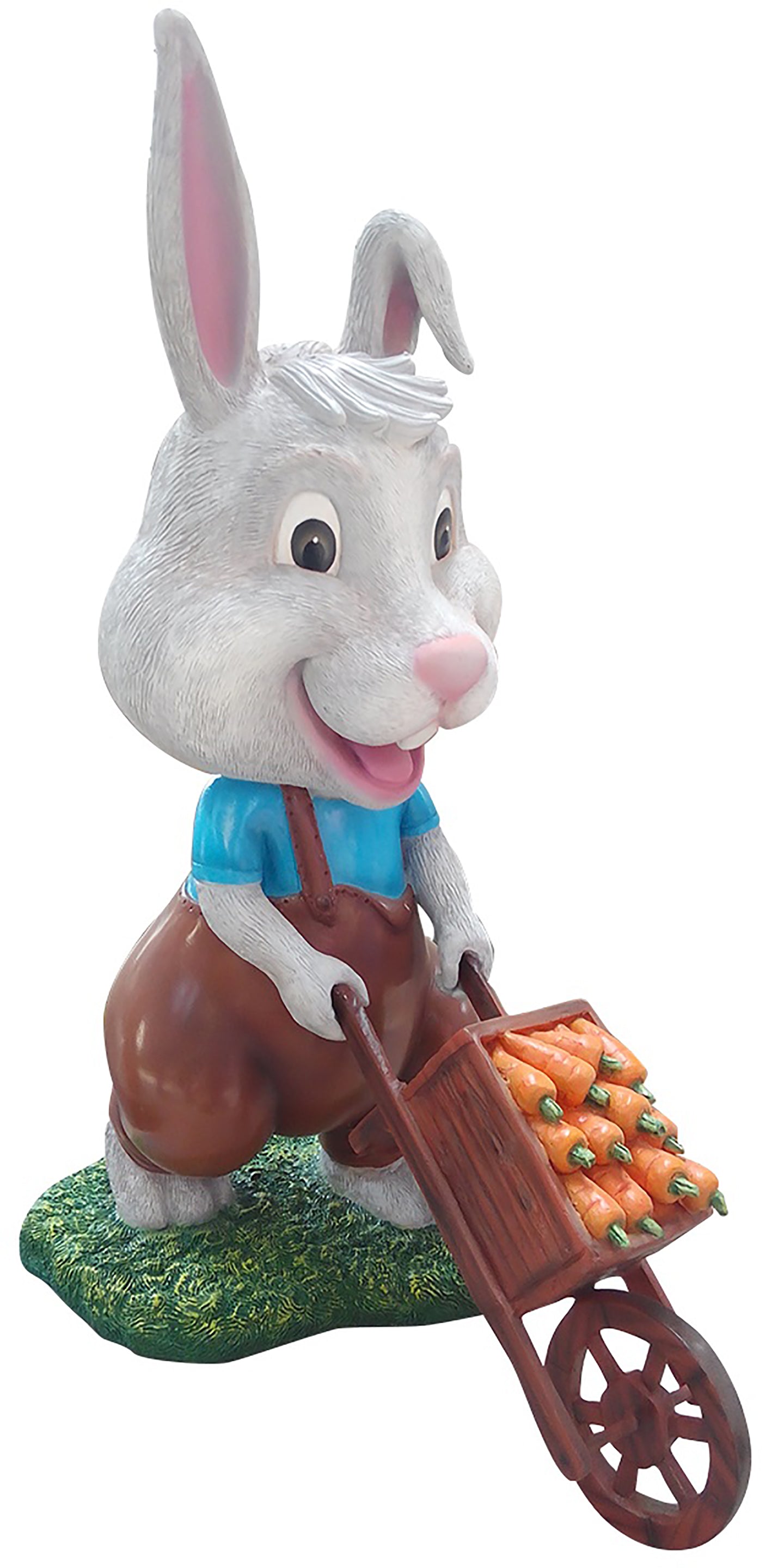 42" Faustee Bunny with Wheelbarrow