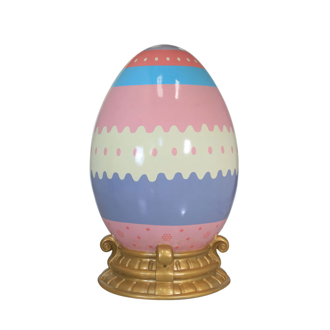 6.5' Pastel Lined Easter Egg with Base