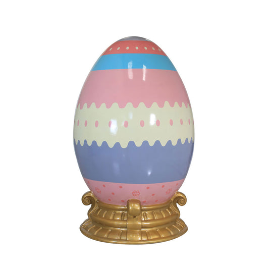 6.5' Pastel Lined Easter Egg with Base