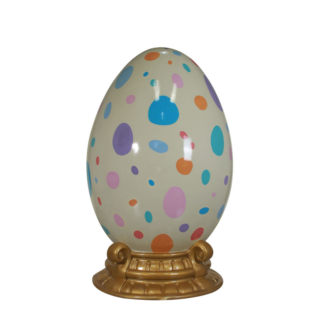 6.5 Pastel Polka Dot Easter Egg with Base