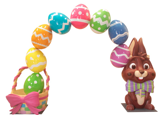 Easter Egg Arch with Chocolate Bunny and Egg Basket