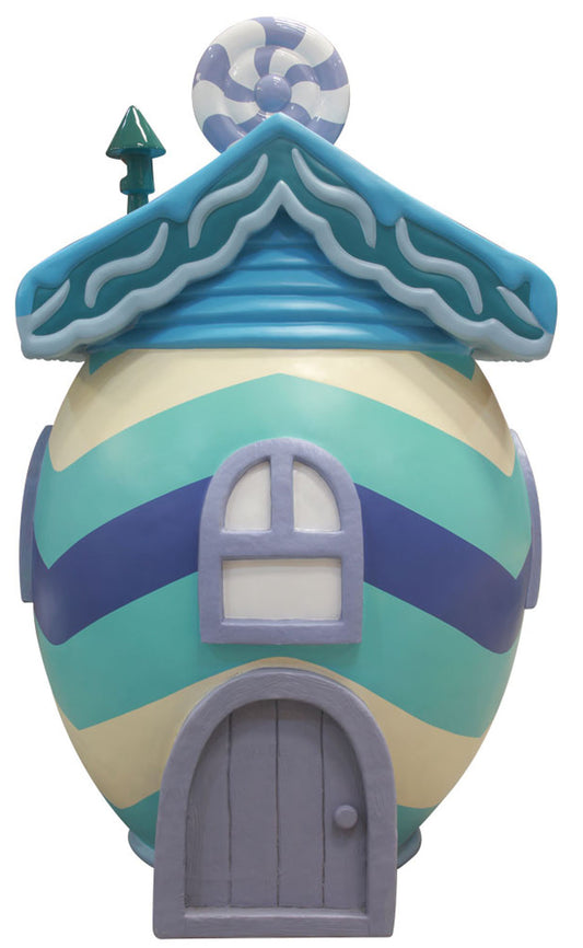 7.5' Easter Egg House With Blue Roof