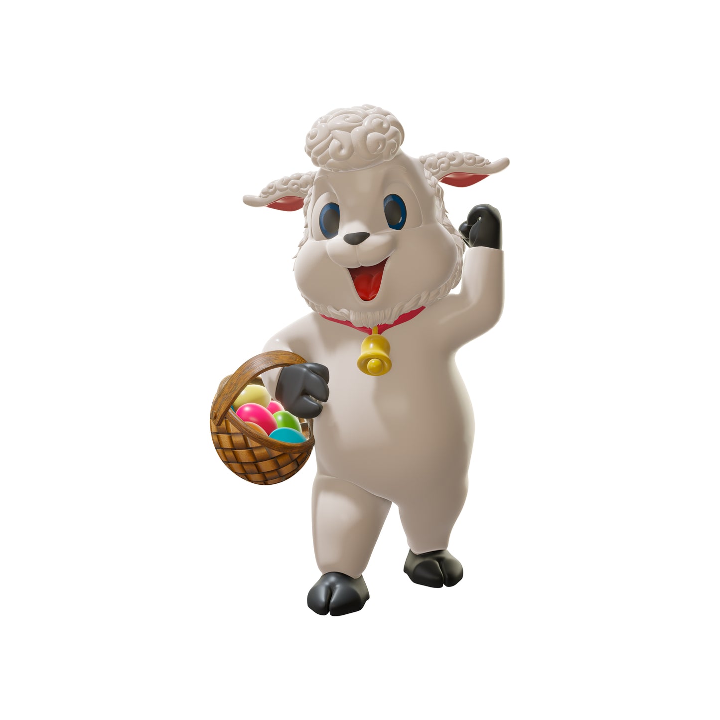 Easter Lamb with Basket of Eggs