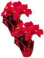 2 Pack Poinsettia Flowers in Red Pot