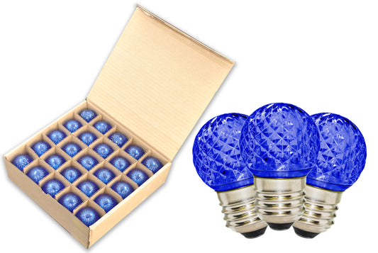 25 Pack G40 Non-Dimmable Blue Commercial Retrofit Bulbs with E26 Base