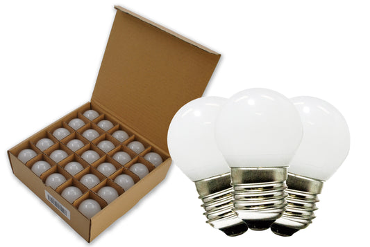 25 Pack of G40 Frosted Cool White Replacement Bulbs