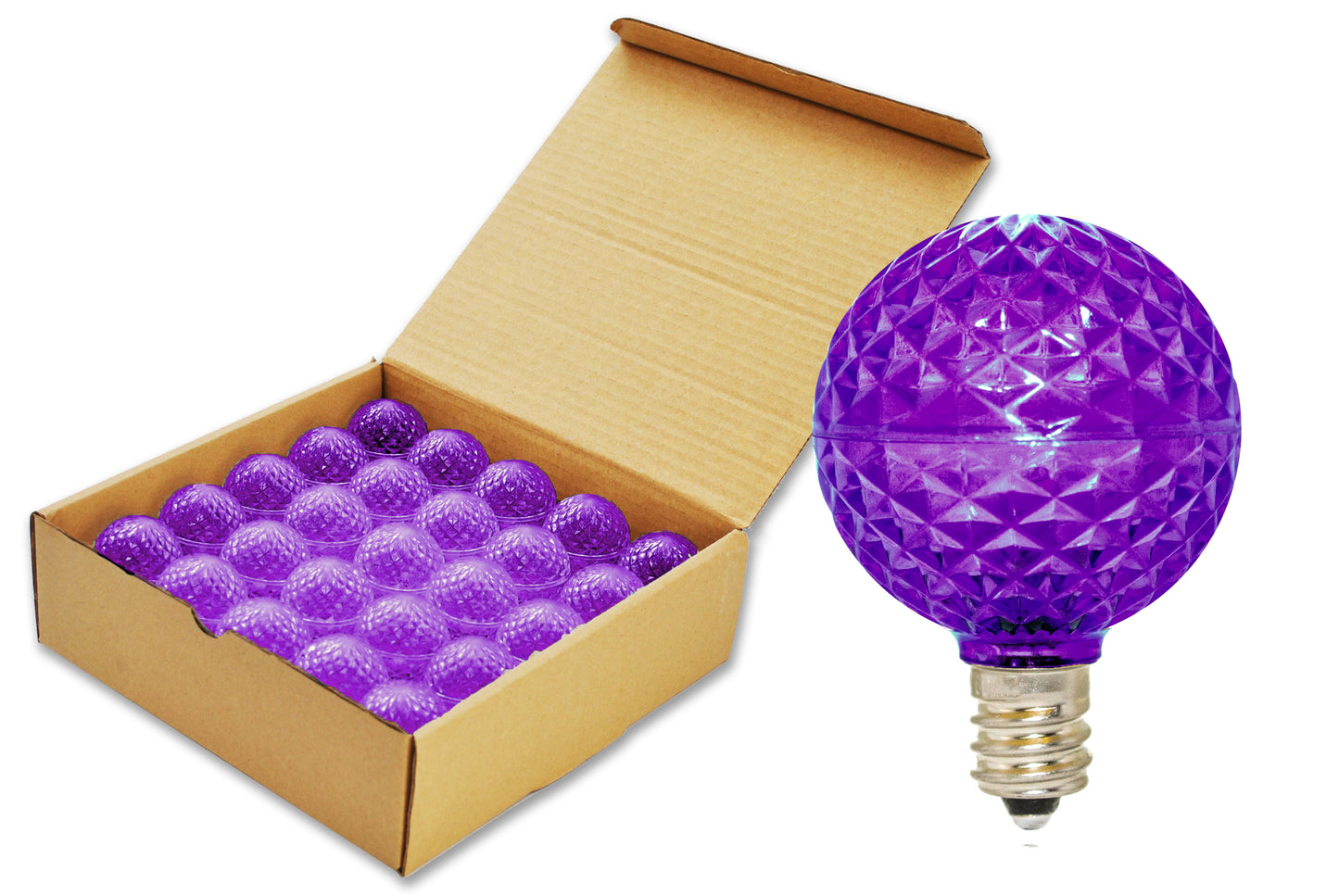 25 Pack of G40 Purple Replacement Bulb with an E12 Base