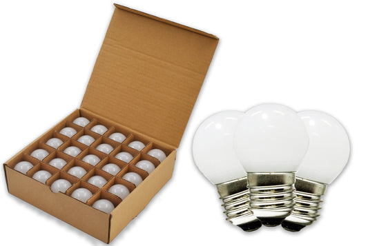 25 Pack of G40 Frosted Pure White Bulbs