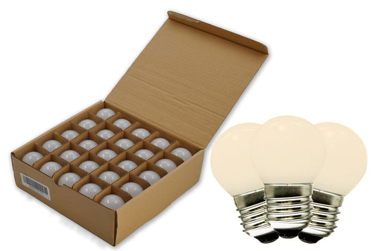 25 Pack of G40 Frosted Warm White Bulbs