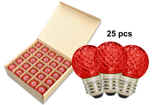 25 Pack G40 SMD Red Commercial Retrofit Bulbs with E26 Base