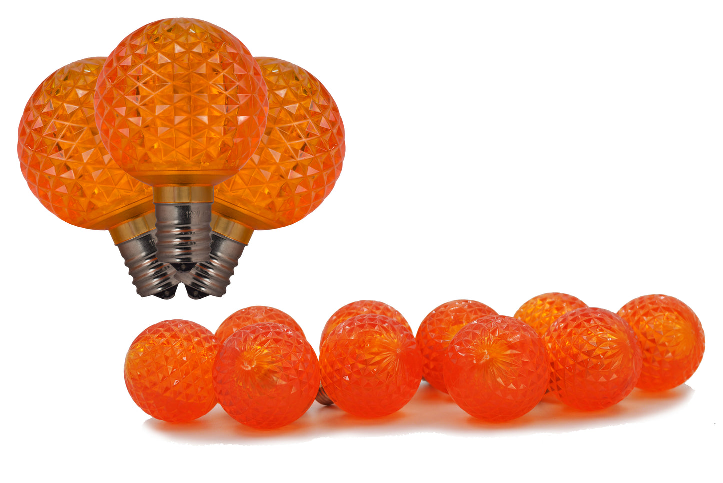 10 Pack G50 Non-Dimmable Orange Commercial Retrofit Bulbs with E17 Base