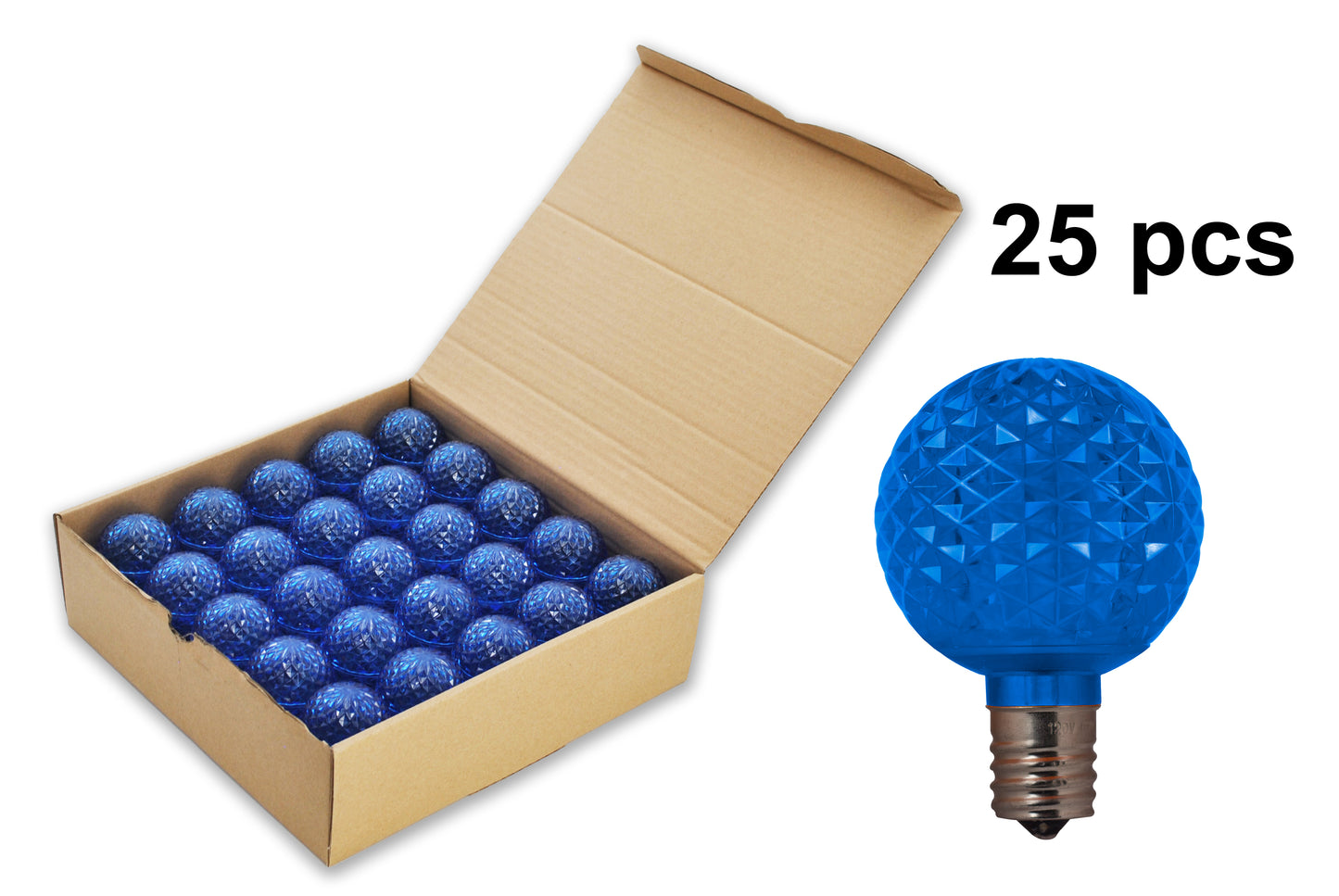 25 Pack of G50 SMD Blue Replacement Bulbs