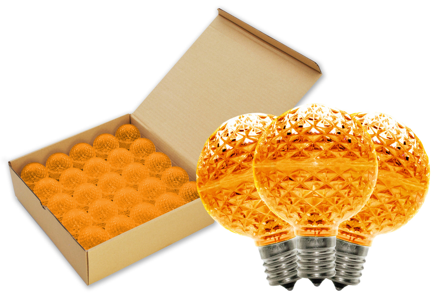 25 Pack of G50 SMD Orange Dimmable Replacement Bulbs