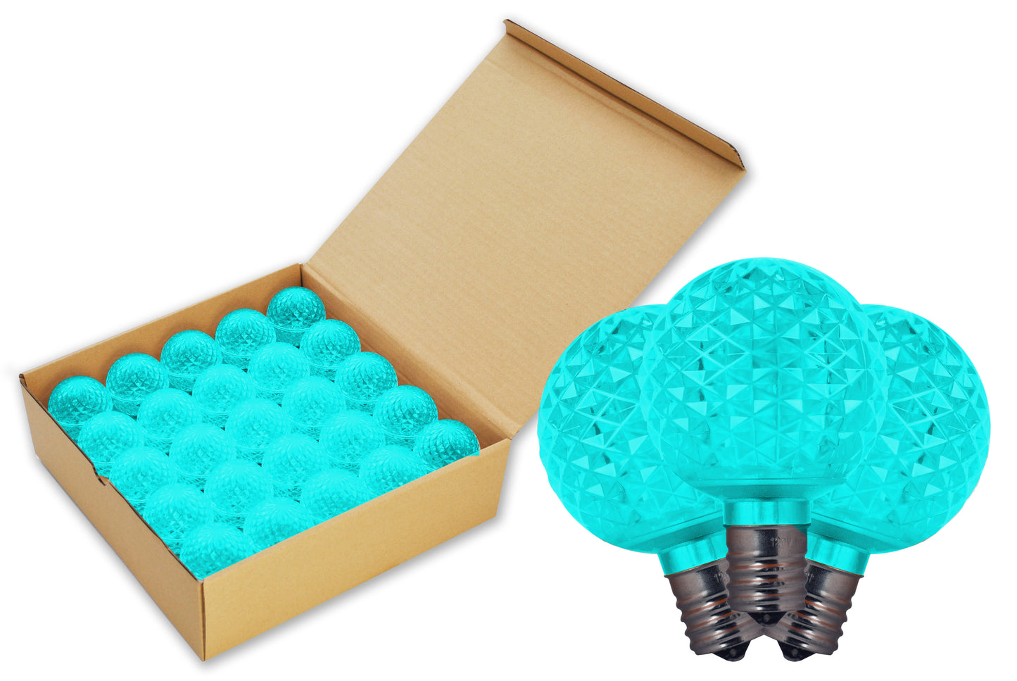 25 Pack G50 SMD Teal Dimmable Replacement Bulbs