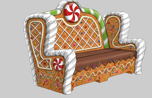 52" Gingerbread Bench