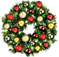 2' Blended Pine Wreath Decorated With The Traditional Ornament Collection Pre-Lit Warm White LEDS